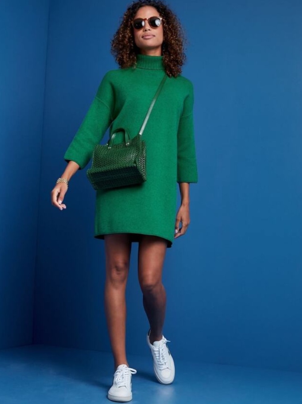Tuckernuck Pomander Place Green Vivianne Dress Sweater Knit Size Medium